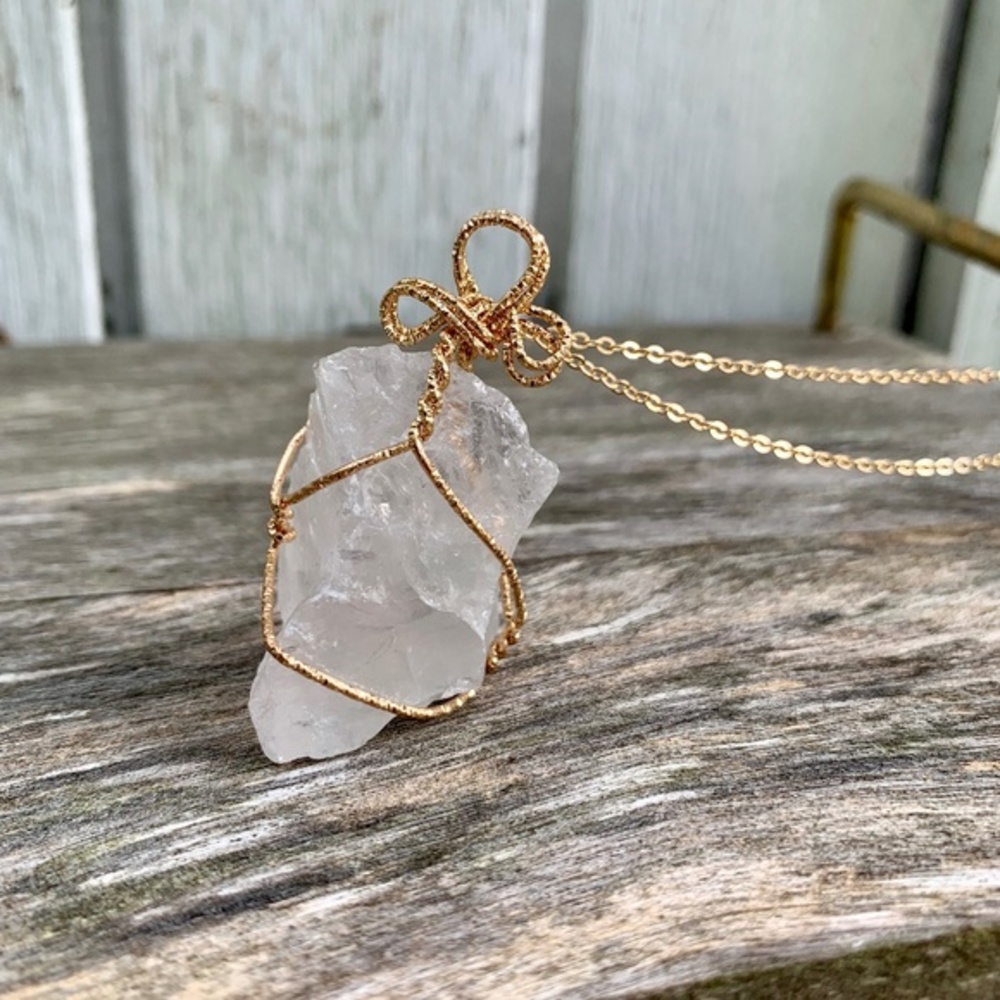 Quartz Crystal Wire Wrapped Necklace
